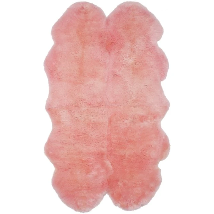 Safavieh Sheep Skin Solid Pink SHS121 3 ft. 7 in. X 6 ft. 0 in. Rectangle Rug