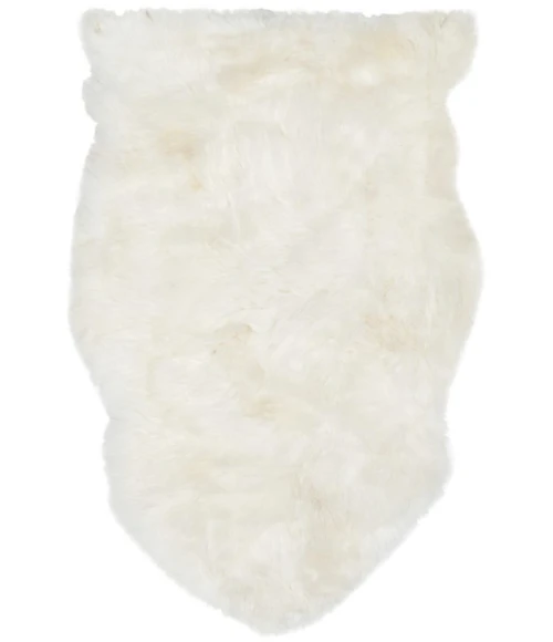 Safavieh Sheep Skin Natural / White SHS211 2 ft. X 3 ft. Accent Rug