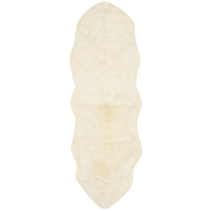 Safavieh Sheep Skin Natural / White SHS211 2 ft. X 8 ft. Runner Rug