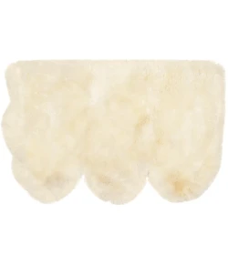 Safavieh Sheep Skin Natural / White SHS211 3 ft. X 5 ft. Rectangle Rug