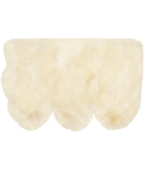 Safavieh Sheep Skin Natural / White SHS211 3 ft. X 5 ft. Rectangle Rug