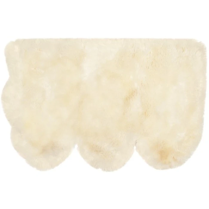 Safavieh Sheep Skin Natural / White SHS211 3 ft. X 5 ft. Rectangle Rug