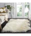Safavieh Sheep Skin Natural / White SHS211 3 ft. X 5 ft. Rectangle Rug
