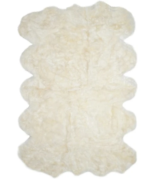 Safavieh Sheep Skin Natural / White SHS211 5 ft. X 8 ft. Rectangle Rug