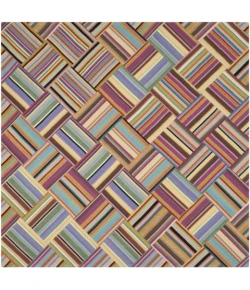 Safavieh Straw Patch Pink / Multi STP150 7 ft. X 7 ft. Square Rug