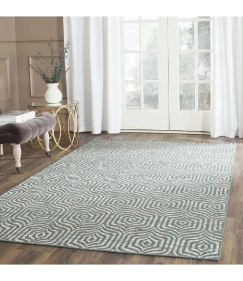 Safavieh Straw Patch Blue / Multi STP212 8 ft. X 10 ft. Rectangle Rug