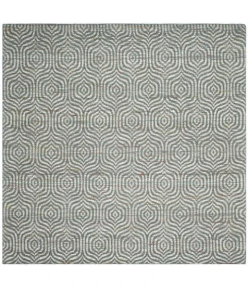 Safavieh Straw Patch Blue / Multi STP212 7 ft. X 7 ft. Square Rug