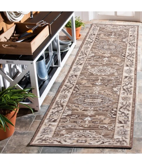 Safavieh Sunrise Grey / Beige Black SUN624 2 ft. X 8 ft. Runner Rug