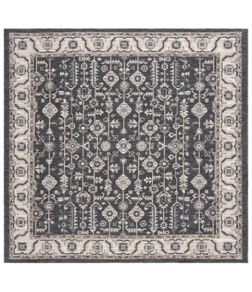 Safavieh Sunrise Ivory / Grey Black SUN627 6 ft. 7 in. X 6 ft. 7 in. Square Rug