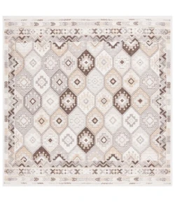 Safavieh Sunrise Ivory / Beige Brown SUN630 6 ft. 7 in. X 6 ft. 7 in. Square Rug