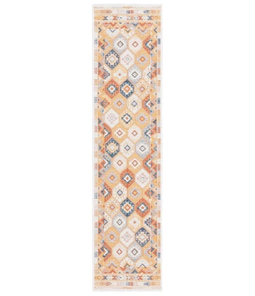 Safavieh Sunrise Gold / Rust Blue SUN630 2 ft. X 8 ft. Runner Rug