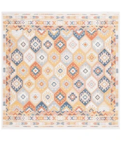 Safavieh Sunrise Gold / Rust Blue SUN630 6 ft. 7 in. X 6 ft. 7 in. Square Rug