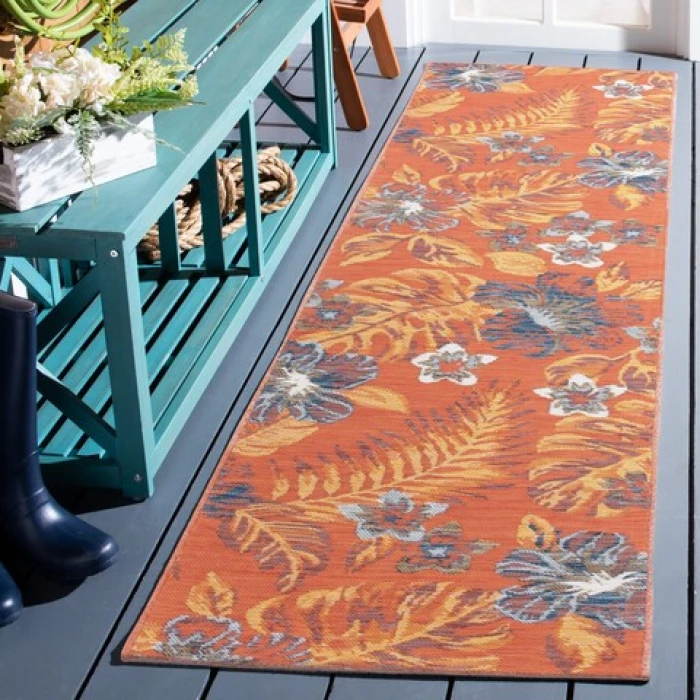 Safavieh Sunrise Ivory / Rust Blue SUN671 2 ft. X 8 ft. Runner Rug
