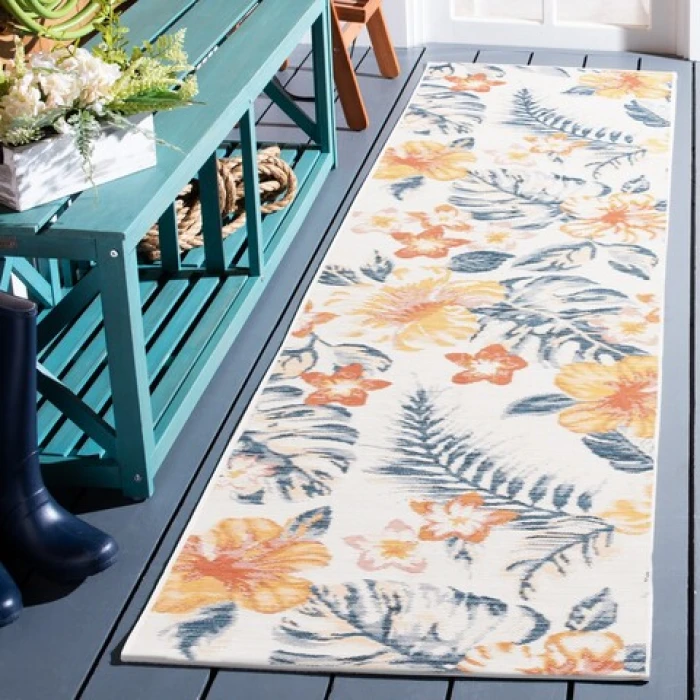 Safavieh Sunrise Ivory / Rust Blue SUN671 2 ft. X 8 ft. Runner Rug
