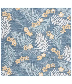 Safavieh Sunrise Ivory / Blue Gold SUN675 6 ft. 7 in. X 6 ft. 7 in. Square Rug