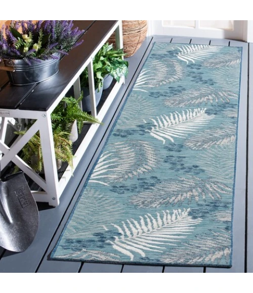 Safavieh Sunrise Grey / Blue Ivory SUN675 2 ft. X 8 ft. Runner Rug