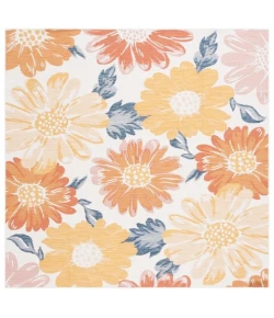 Safavieh Sunrise Ivory / Rust Gold SUN689 6 ft. 7 in. X 6 ft. 7 in. Square Rug