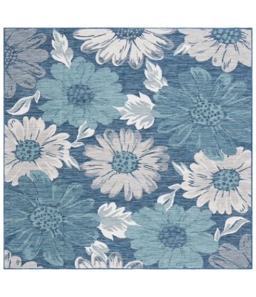 Safavieh Sunrise Ivory / Blue Grey SUN689 6 ft. 7 in. X 6 ft. 7 in. Square Rug