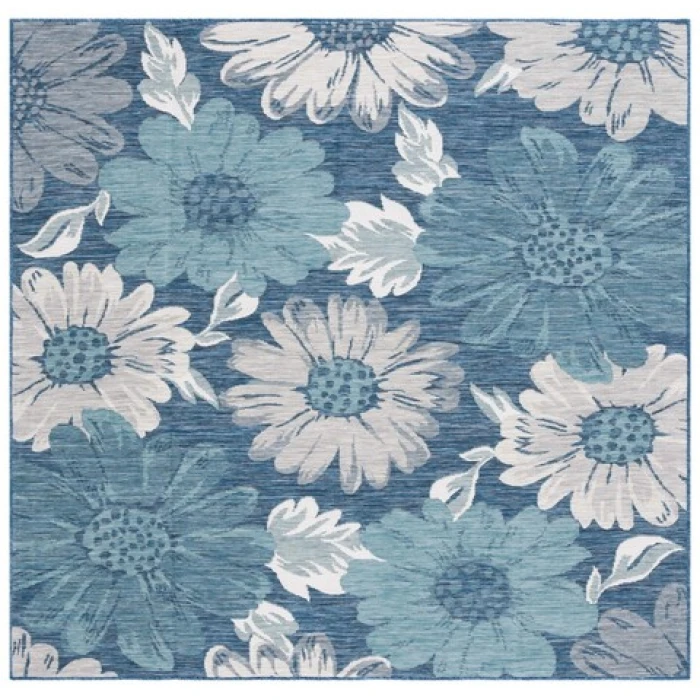 Safavieh Sunrise Ivory / Blue Grey SUN689 6 ft. 7 in. X 6 ft. 7 in. Square Rug