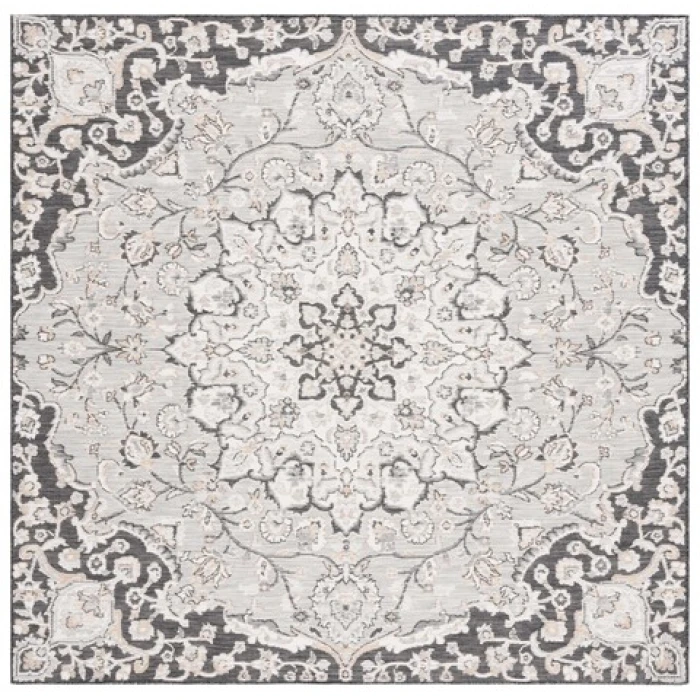 Safavieh Sunrise Grey / Beige Black SUN696 6 ft. 7 in. X 6 ft. 7 in. Square Rug