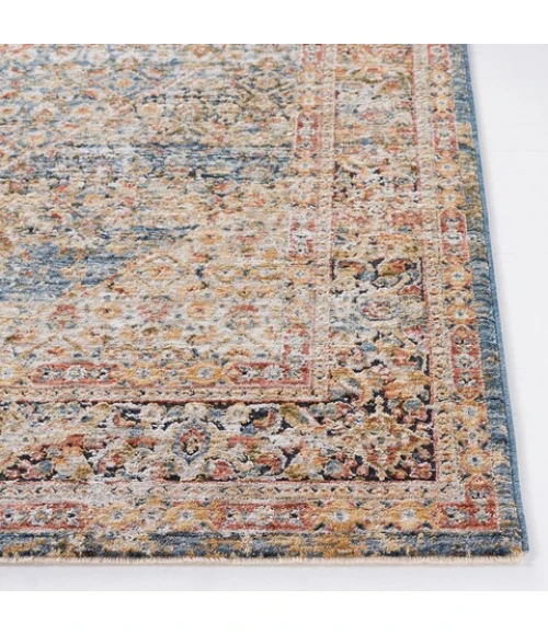Safavieh Silverado Blue / Rust SVD106 6 ft. 4 in. X 6 ft. 4 in. Square Rug