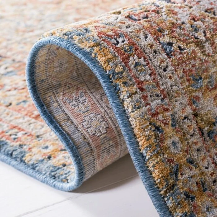 Safavieh Silverado Blue / Rust SVD106 4 ft. X 6 ft. Rectangle Rug