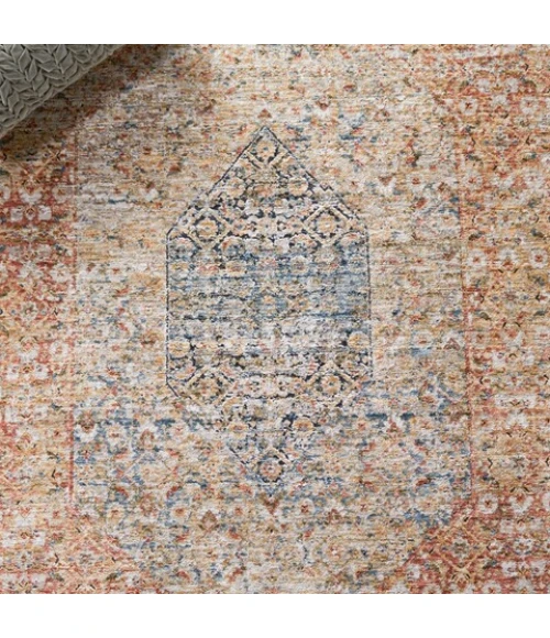 Safavieh Silverado Blue / Rust SVD106 6 ft. 4 in. X 6 ft. 4 in. Square Rug