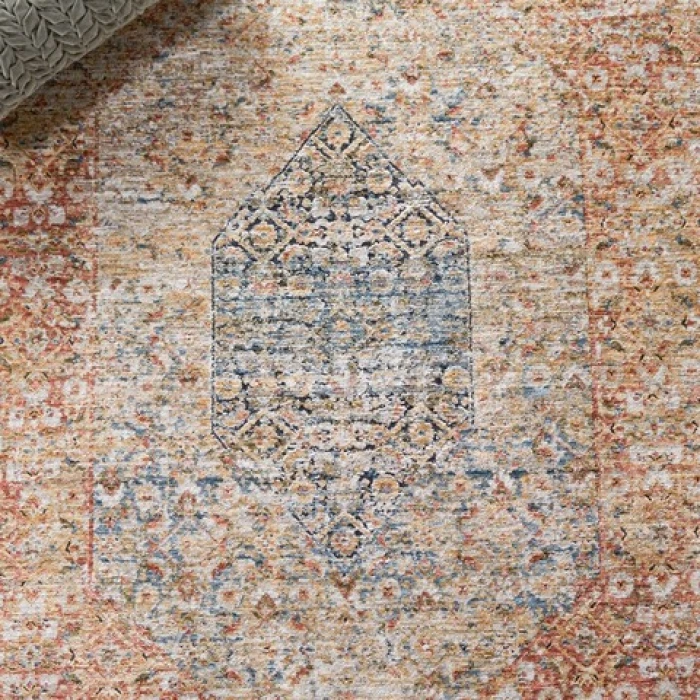 Safavieh Silverado Blue / Rust SVD106 4 ft. X 6 ft. Rectangle Rug