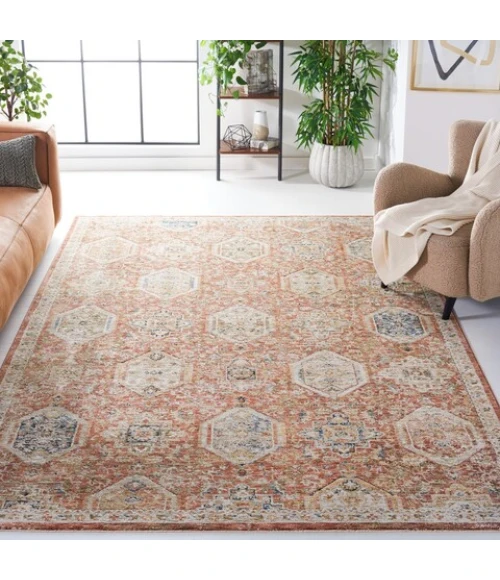 Safavieh Silverado Rust / Blue SVD108 4 ft. X 6 ft. Rectangle Rug