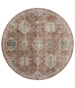 Safavieh Silverado Rust / Blue SVD108 6 ft. 4 in. X 6 ft. 4 in. Round Rug