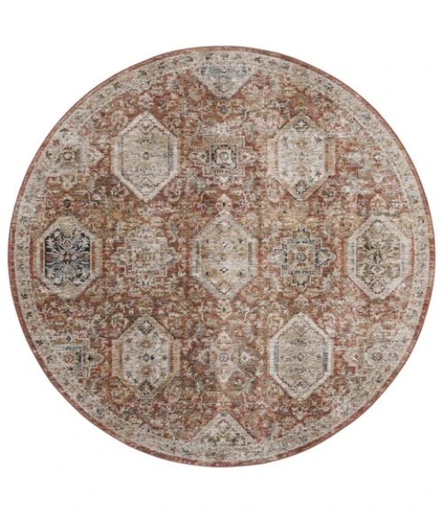 Safavieh Silverado Rust / Blue SVD108 6 ft. 4 in. X 6 ft. 4 in. Round Rug