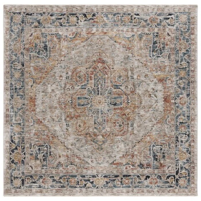Safavieh Silverado Ivory / Blue SVD110 6 ft. 4 in. X 6 ft. 4 in. Square Rug