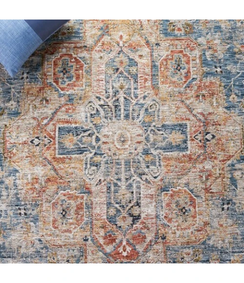 Safavieh Silverado Blue / Rust SVD110 4 ft. X 6 ft. Rectangle Rug