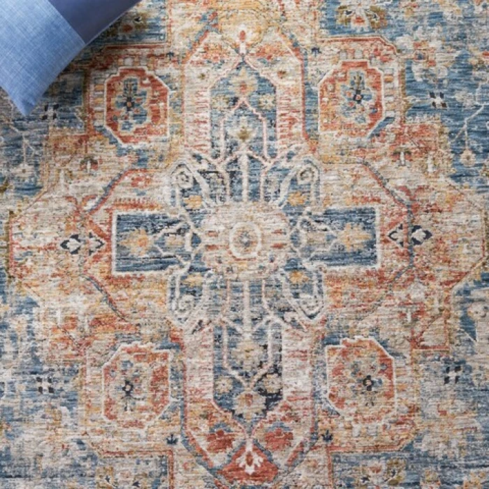Safavieh Silverado Blue / Rust SVD110 4 ft. X 6 ft. Rectangle Rug