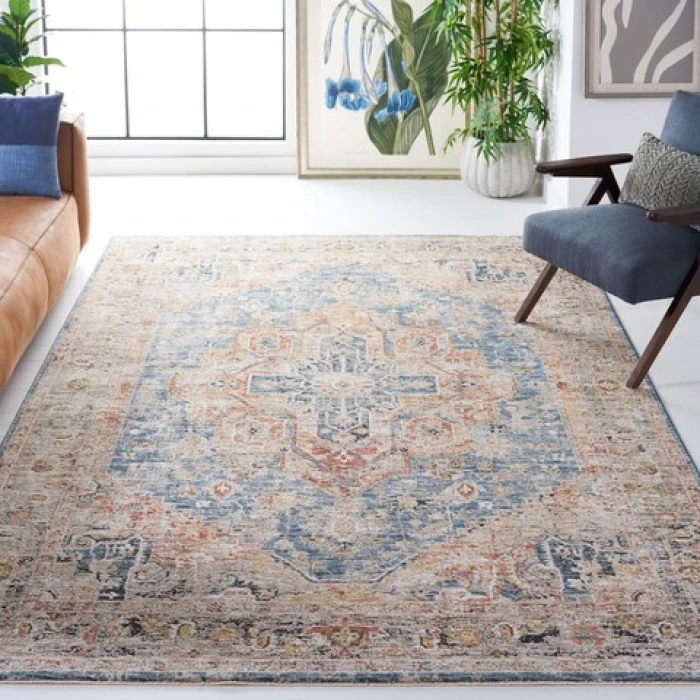 Safavieh Silverado Blue / Rust SVD110 4 ft. X 6 ft. Rectangle Rug