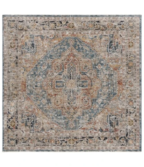 Safavieh Silverado Blue / Rust SVD110 6 ft. 4 in. X 6 ft. 4 in. Square Rug