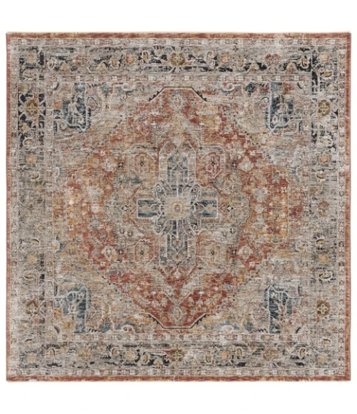 Safavieh Silverado Rust / Blue SVD110 6 ft. 4 in. X 6 ft. 4 in. Square Rug
