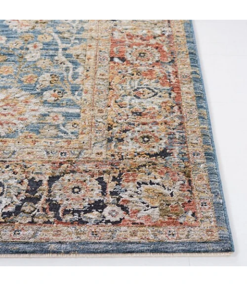 Safavieh Silverado Blue / Rust SVD112 6 ft. 4 in. X 6 ft. 4 in. Square Rug