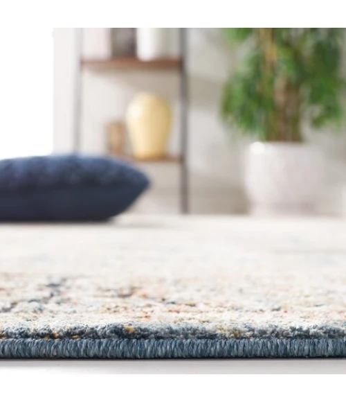 Safavieh Silverado Blue / Rust SVD112 6 ft. 4 in. X 6 ft. 4 in. Round Rug