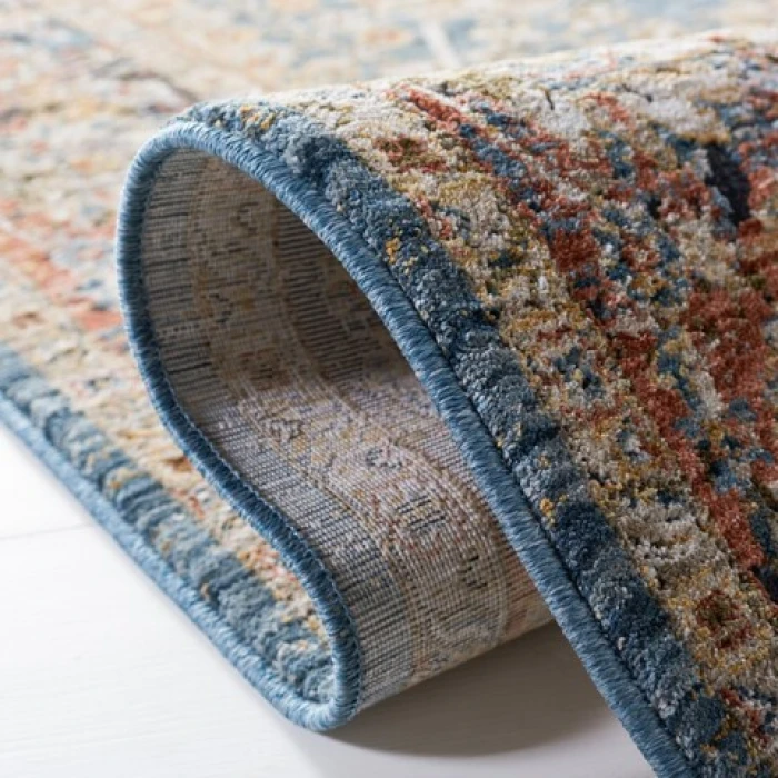Safavieh Silverado Blue / Rust SVD112 2 ft. X 8 ft. Runner Rug