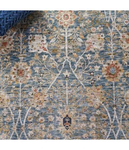 Safavieh Silverado Blue / Rust SVD112 6 ft. 4 in. X 6 ft. 4 in. Round Rug
