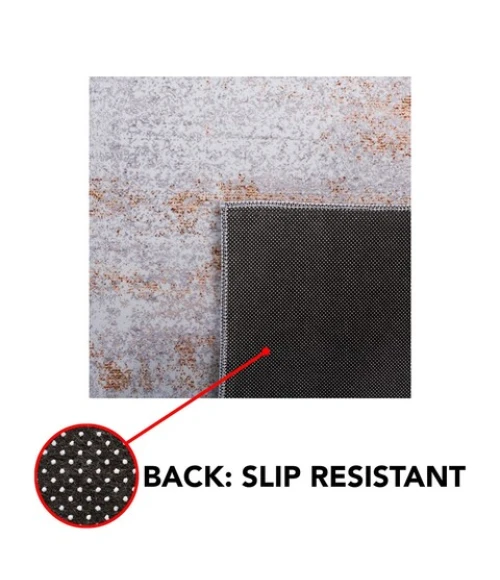 Safavieh Tacoma Grey / Rust TAC808 6 ft. X 6 ft. Square Rug
