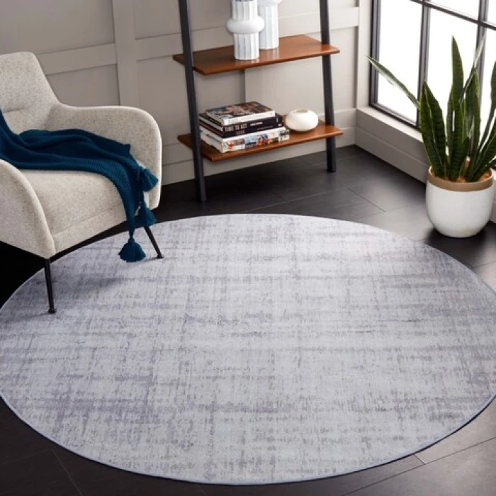 Safavieh Tacoma Light Grey / Grey TAC857 6 ft. X 6 ft. Round Rug