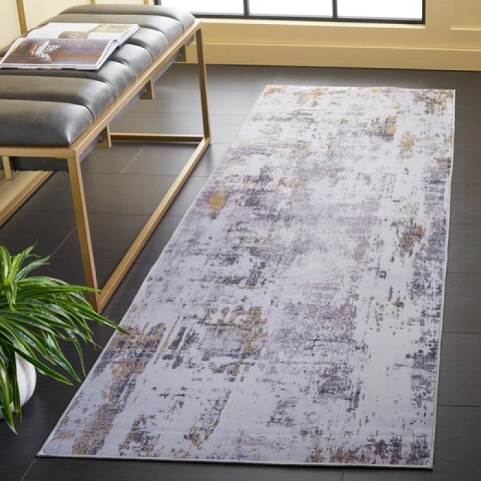 Safavieh Tacoma Grey / Gold TAC863 2 ft. 6 in. X 8 ft. Runner Rug