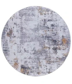 Safavieh Tacoma Grey / Gold TAC863 6 ft. X 6 ft. Round Rug