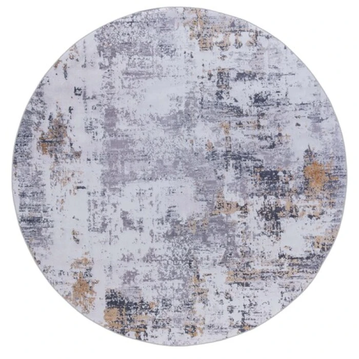 Safavieh Tacoma Grey / Gold TAC863 6 ft. X 6 ft. Round Rug