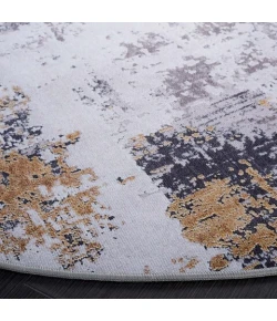 Safavieh Tacoma Grey / Gold TAC863 6 ft. X 6 ft. Round Rug