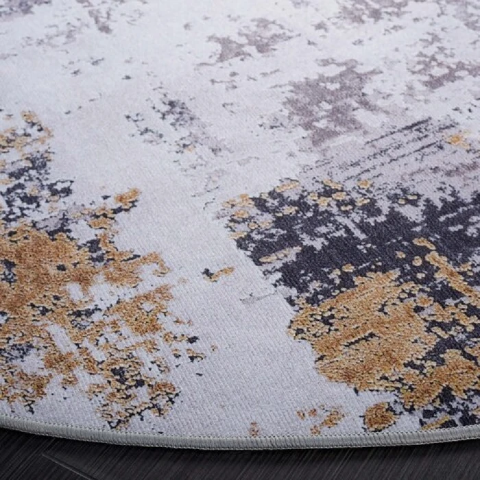 Safavieh Tacoma Grey / Gold TAC863 6 ft. X 6 ft. Round Rug