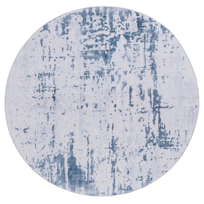 Safavieh Tacoma Grey / Navy TAC864 6 ft. X 6 ft. Round Rug