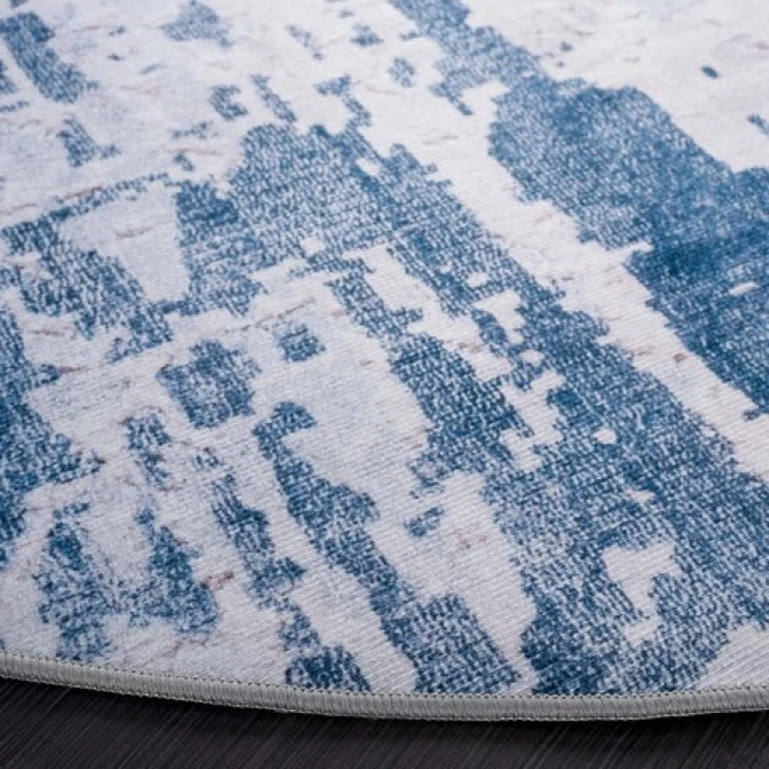 Safavieh Tacoma Grey / Navy TAC864 6 ft. X 6 ft. Round Rug